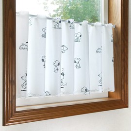Noren Workshop Snoopy Goods Cafe Curtain for Small Windows, Room Divider Curtain, Simple, SNOOPY Peanuts Width 47.2 x Length 17.7 inches (120 x 45 cm), Cafe Curtain, Random 93888
