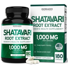 Organic Shatavari Capsules - 1,000mg Organic Shatavari Powder Per Serving (180 Capsules, 90 Day Supply) for Hormone Balance and Prolactin Production (Non-GMO, Gluten Free, Vegan Safe) - USA Made