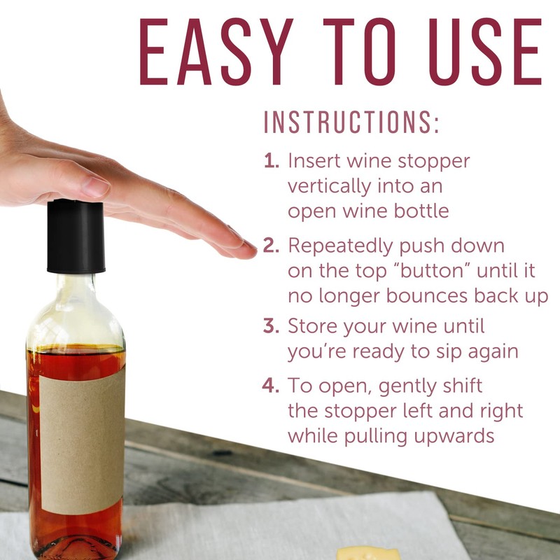 Maplefield Vacuum Wine Stopper - Leak-Proof Bottle Stopper & Preserver