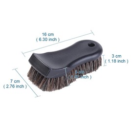 JSCARLIFE Car Cleaning Brush, Soft Horse Hair Detailing Brush Non-slip Handle Wash Vehicle Brush for Rim Chassis,Radiator Grille,Engine,Sofa Leather Fabric Cleaning