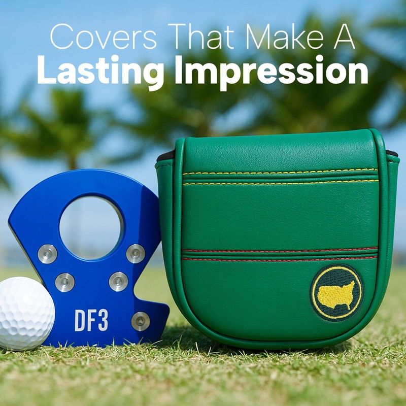 Golf Putter Covers DF3 Mallet Putter Headcover Map Embroidery Mallet