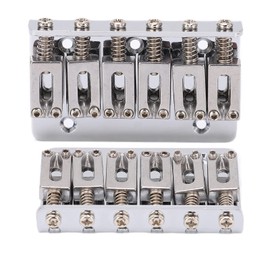 Les-Theresa Guitar Bridge Hardtail Bridge Guitar, Top Load Guitar Bridge 6 String Top Loading Design Adjustable Electric Instrument Replacement Parts, Electric Guitar Bridge Parts (Silver M00877)