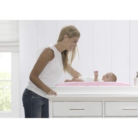 Delta Children Contoured Changing Pad with Plush Cover, Pink