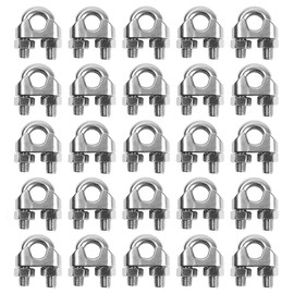 M3 Stainless Steel Clamp, 20 Pieces Stainless Steel Wire Rope Clamp, Steel Cable Wire Rope Clamp, Wire Rope Clamp M3, for Fences, Wire Ropes, Washing Lines