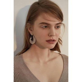 HolidayQbee Gold Earrings For Women With Flower Design Antique Gold Earrings Boho Vintage Earrings Gold Dangle Drop Earrings Unique Ethnic Earrings Jewelry