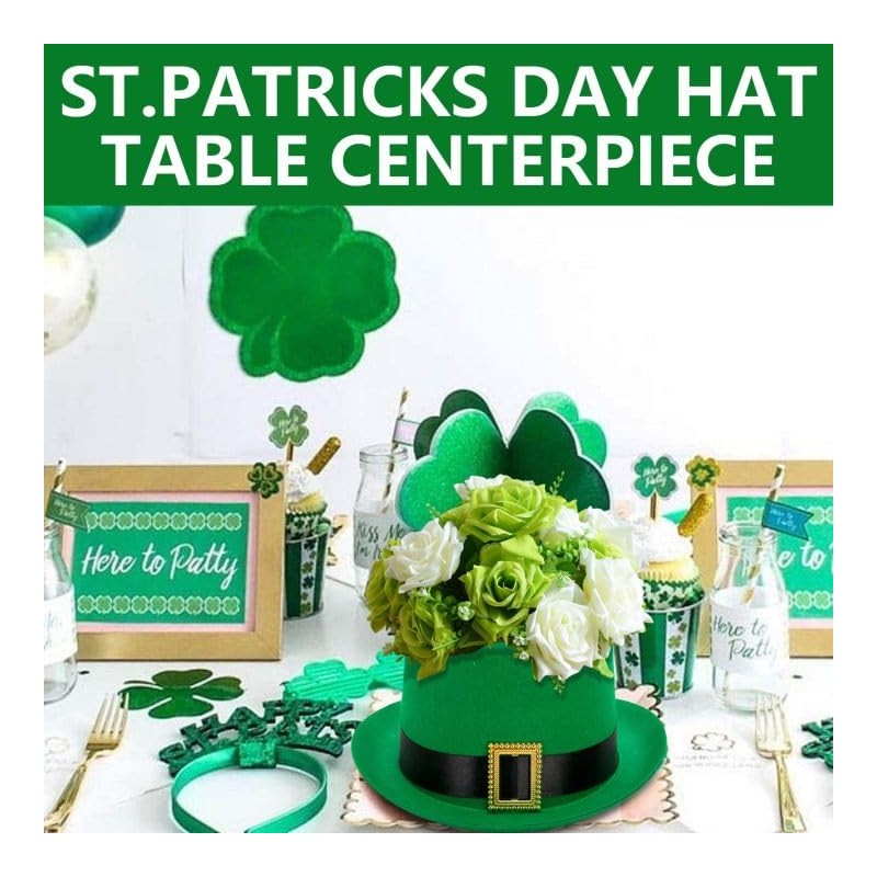 Watayo 2 Pack St. Patrick's Day Hat Flower Pot Set,