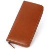 Mura Men's Long Wallet with Round Zipper, Genuine Leather, Anti-skimming