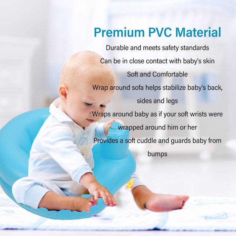 Inflatable Baby Chair Safe Built in Air Pump Soft PVC