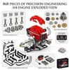 AoreSpty Engine Model Building Kit, STEM Motor Display Set Engine