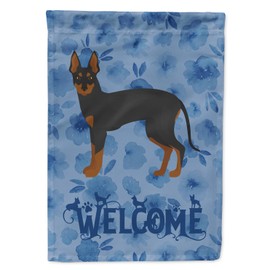 Caroline's Treasures CK5989GF English Toy Terrier #2 Welcome Garden Flag Mailbox Flag Decorative Yard Flag Banner Outside Patio Artwork Yard Flower Beds, Garden Size, Multicolor