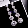 Avance 5 Row Long Earrings, Zirconia, 925 Silver, Women's, Glitter,