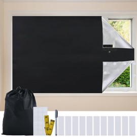 Blackout Fabric Sets, 300 x 145 cm Blackout Roller Blind, No Drilling, Portable Roof Window Blackout Fabric, Window Blackout Sun Protection Curtains with Thermal Insulation Layer