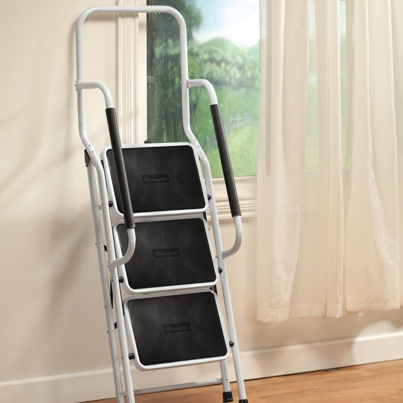 Step Ladder with Handles by LivingSURE, 3-Tier