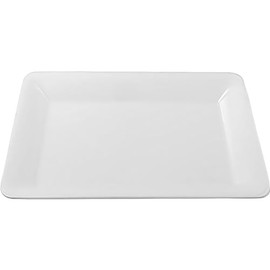 Bluesky Trading White Plastic Rectangular Serving Tray (10"x 14") - Pack of 1 - Classy Design, Perfect Serving Platter For Weddings, Birthday Parties, Entertaining, Catering Events, Home Use, & More