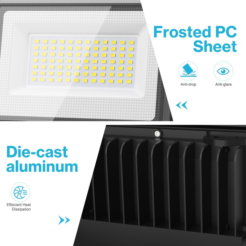 Olafus 2 Pack 60W LED Flood Light Outdoor, 6000LM Super
