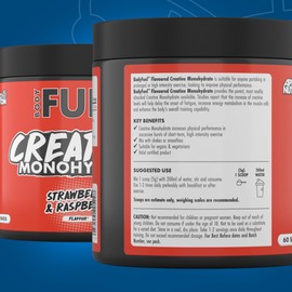 Applied Nutrition BodyFuel Creatine Monohydrate Powder, Increases High-Intensity Physical Performance, Strawberry & Raspberry (300g - 60 Servings)