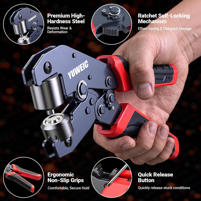 Grommet Tool Kit with 1/4" Punch Self-Locking Eyelet Tool with