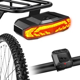 NineLeaf Smart Bike Seat Tail Light Kit, Anti-Theft Bike Alarm with Bell Automatic Brake Light and Turn Signals, Remote Control Rear Light wit Extra Seatpost Bracket USB Rechargeable IP65 Waterproof