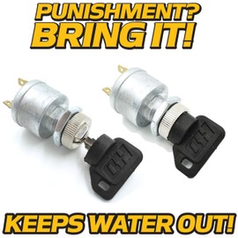 (2 Pack) HD Switch Starter Ignition Key Switch (with Lights) Replaces EZGO 33639-G01 Golf Cart, Gas & Electric, 1981 & Up - w/ 4 Keys