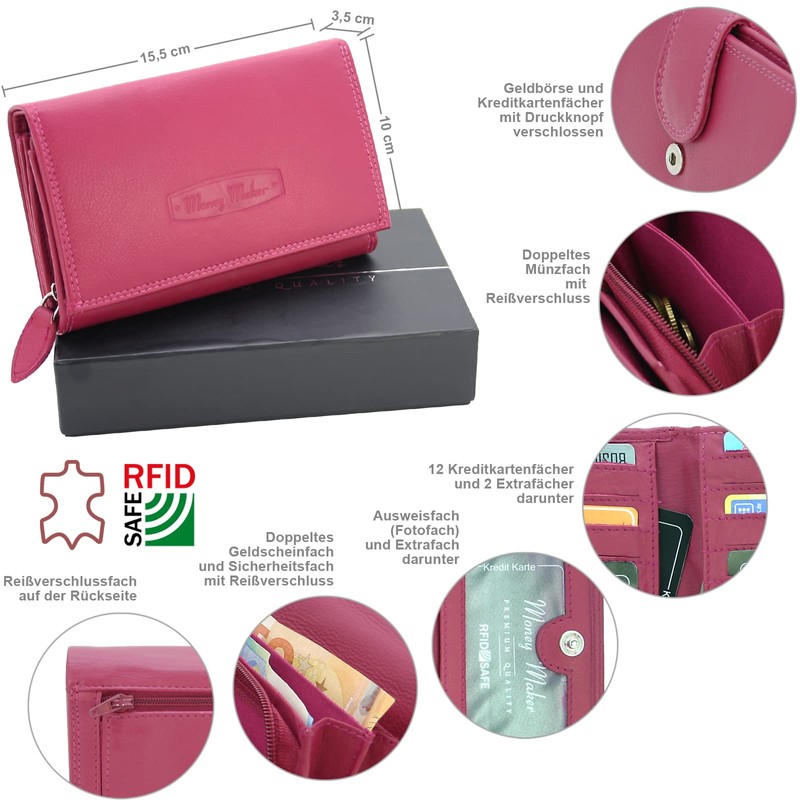 Money Maker - Women's Leather Wallet - Lots of Storage