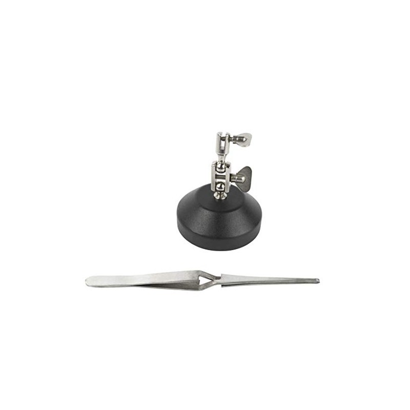 Helping Third Hand Base with Cross-Locking Tweezers Adjustable Vise for