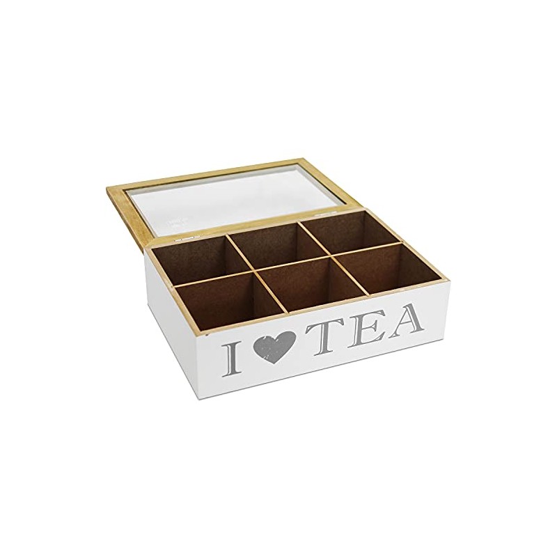 G. Wurm Tea Box 'I Love Tea' with Viewing Window