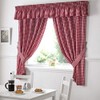 Gingham Check Kitchen Tape Top Curtains - Red (46" Wide