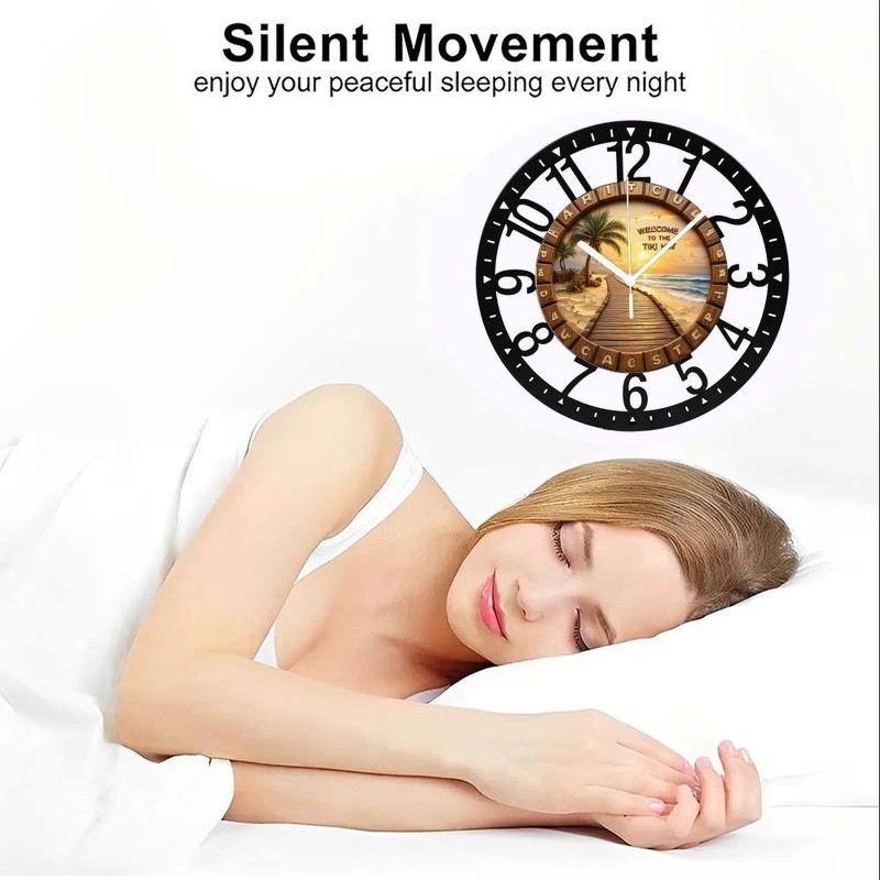 25cm Round Iron Clock Featuring a Running Horse Silhouette in