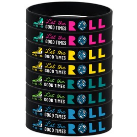 Giftphoria Roller Skating Bracelets (12-pack) - Disco 70s Rollerskating Party Supplies, Party Favors and Decorations - Roller Derby Gifts for Men Women
