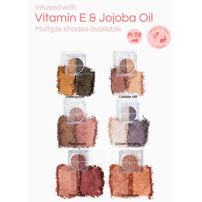 M2U NYC EyeShadow Duo, Eye Shadow Set, Multiple Shades/Colors, Makeup