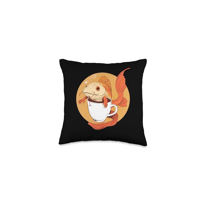 Kuhli Loach Drinking Coffee Throw Pillow