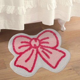 Urtlmaji Pink Bath Mat for Bathroom Non Slip, Cute Bathroom Rugs Coquette Bow Rug Plush Microfiber Bath Rug, Small Washable Absorbent Bath Mat for Bathtub Sink Girl's Bedside Preppy Room Decor 24"x20"