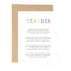 Thankyou for being my Teacher Poem A5 Card & Kraft
