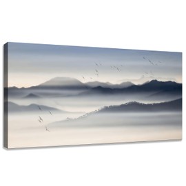 KZKU Foggy Forest Landscape Mountain Wall Art for Living Room Modern Artwork Canvas Prints Pictures for Wall Home Office Size 20x40inchx1pcs
