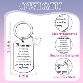 OWIGIU Thank You Christmas Gifts Small Christmas Gifts for Friends Coworkers Teachers Thank You Keychain Appreciation Small Stocking Stuffers Gift for Coworkers Nurses Employee