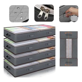 4cajas Organizador Plegable Almacenamiento Bajo La Cama Ropa