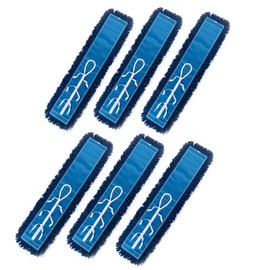 Matthew Cleaning 36'' Industrial Strength Cotton Dust Mop Refill Washable Replacement Heads for Residential & Commercial Use Fit Standard Dust Mop Frames, Hardwood, Laminate, Concrete Floors 6 Pack