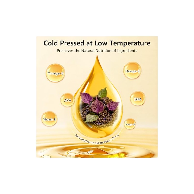 Organic Perilla Seed Oil, Cold Pressed, Pure Perilla Seeds, Low