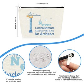 Architect Gifts for Women Makeup Bag Architectural Engineer Gifts Graduation Gift for Architect Student Teacher Cosmetic Bag Architecture Gifts for Her Woman Friends Co-Worker Christmas Birthday Gift