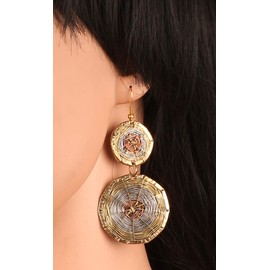 NEW! Touchstone Indian Bollywood Desire Finely Handcrafted Wire Concentric Pretty Look Designer Jewelry Earrings In Antique Gold Silver Copper Tones For Women