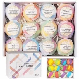 Fizzy Bath Bombs Gift Pack for Mom: 12pcs Bubble Spa Bath Bombs Perfect Luscious Gift set