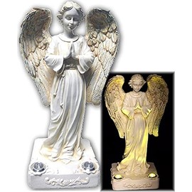 JAYXC HOME Praying Angel Solar Powered Yellow LED Outdoor Decor Garden Light