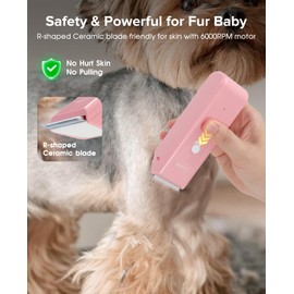 Marvljojo Upgrade Home Professional Dog Grooming Kit Clipper for Matted & Long Hair, Cordless Pet Shaver Low Noise USB Rechargeable for Cats, Small&Medium Dogs, Handy Pet Hair Grooming Trimmer, Pink