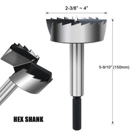 NIBBLAX 2-3/4 Inch Forstner Drill Bit for Woodworking, 2-3/4" Forstner Bit Wood Drill Bits for Holes, Hinge Cutter for Hard Wood, Plastic, Plywood HEX Shank