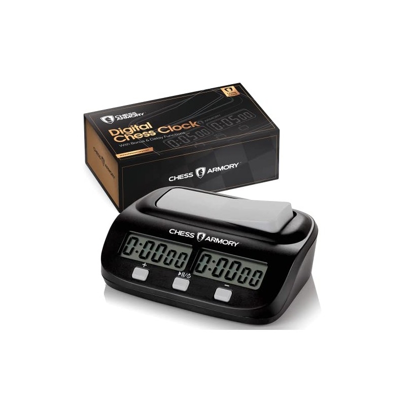 Chess Armory Digital Chess Clock - Portable Timer with Tournament