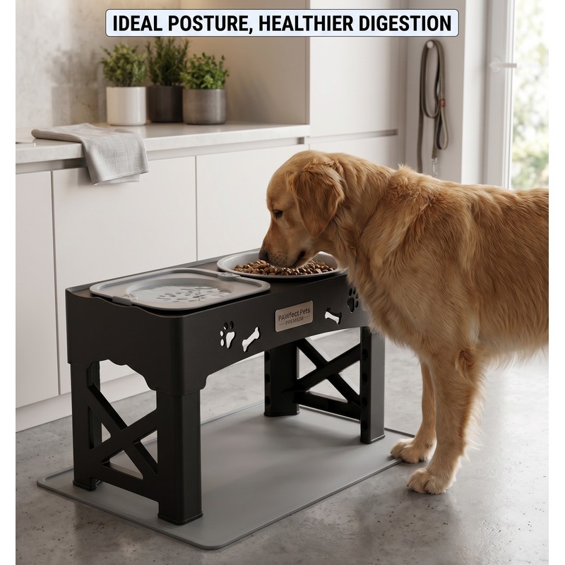 Adjustable Elevated Pet Feeder for Dogs and Cats – 3