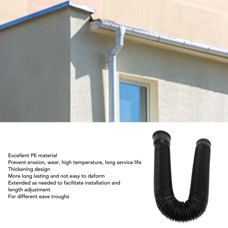 Luocute Gutter Downpipe Extensions,Flexible,20-59" Pipe Size, Universal Drain Downpipe Extender,