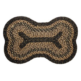 IHF Home Décor | Black Forest Premium Braided Collection | Primitive, Rustic, Country, Farmhouse Style | Jute/Cotton | 30Days Risk Free | Accent Rug/Door Mat/Floor Carpet(18" x 28" Dog Bone)