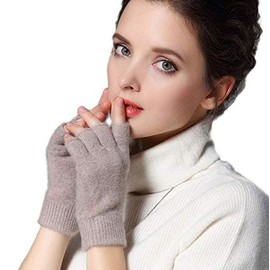 Novawo Wool Blend Fingerless Gloves Warm Arm Warmers Unisex Winter Gloves