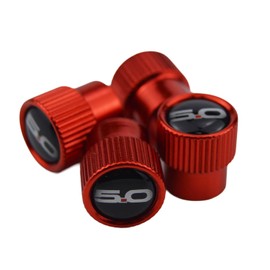 (Set of 4) 5.0 Metal Auto Tire Valve Stem Cap Cover with Resin 5.0 Emblem Trim for Ford Mustang GT & F150 for Cars Trucks Motorcycles SUVs RVs and Bikes